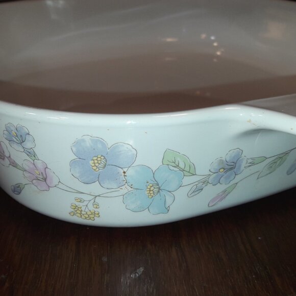 Vintage 80s Corning Ware Pastel Bouquet A-10-B 2.5L Casserole Baking Dish No Lid - Picture 4 of 8